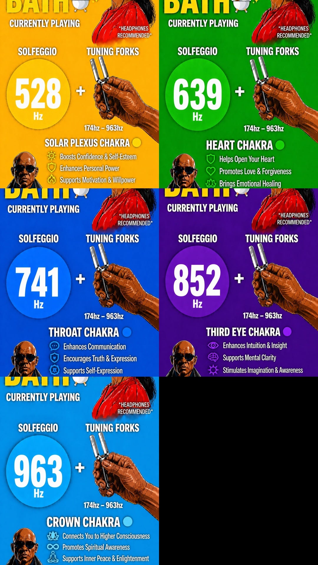 528hz-963hz SOLFEGGIO + TUNING FORKS ONLY (HEALS ALL CHAKRAS 🔴🟠🟡🟢🔵🟣) (2 HOURS LONG) VOL. 2